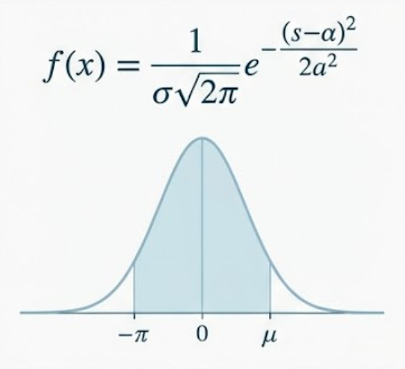 Gaussian probability density function